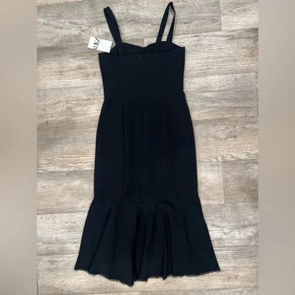 ZARA Black Sweetheart Asymmetric Midi Dress 🖤✨ | Size M | NWT | LAST ONE - Picture 14 of 16